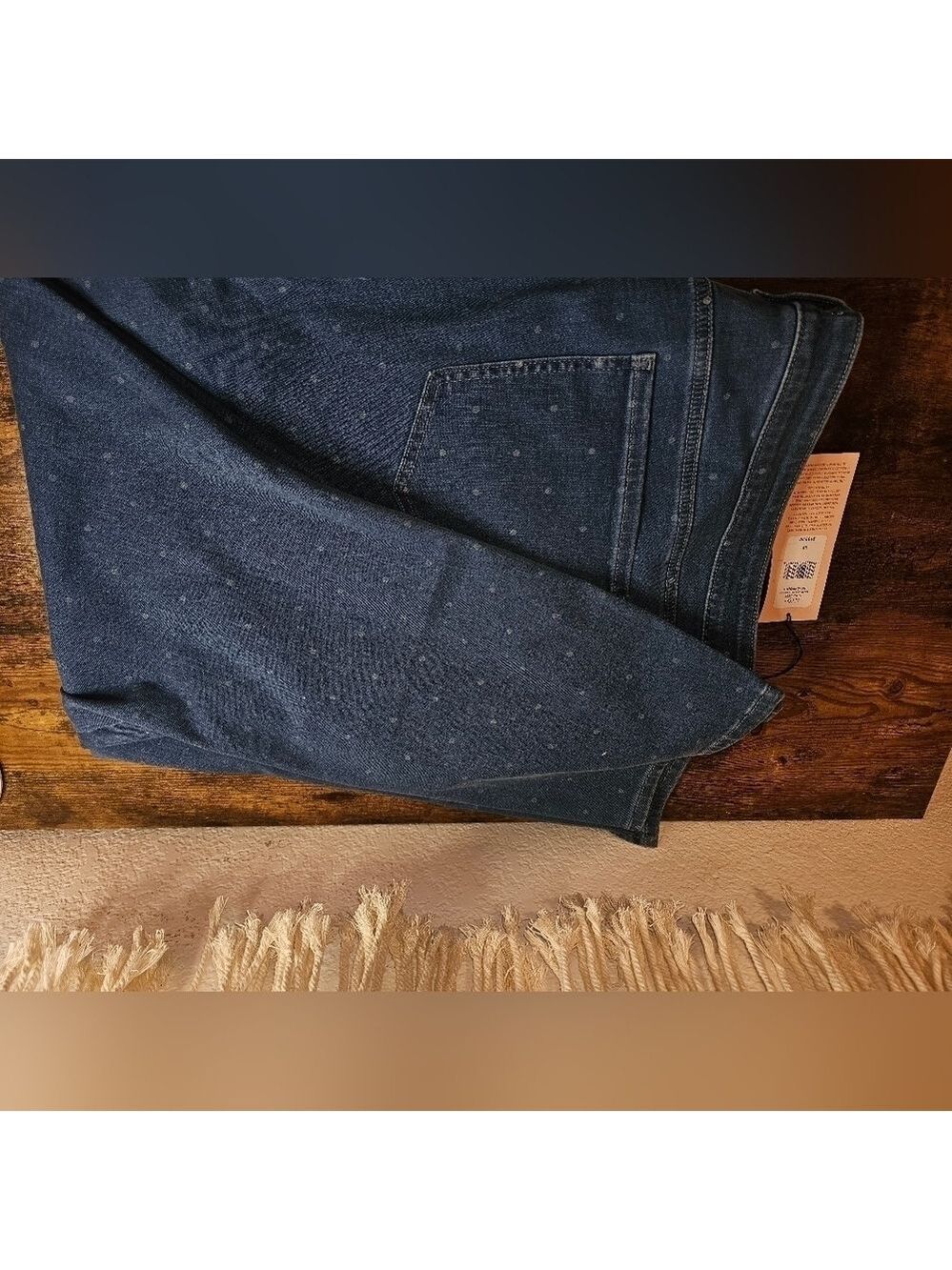 NYDJ Blue Curves 360 Stretch Jeans - Bleached Polkadot Design NWT